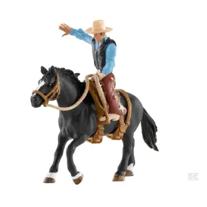 Schleich Saddle bronc riding' med cowboy
