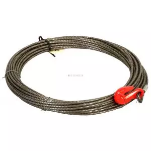 Stålwire 8 mm x 40 m kompakteret rød krog max belastning: 5245 kg Fransgård