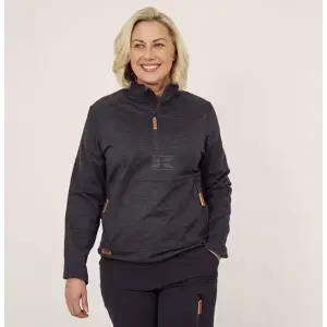 Fleece sweatshirt 1/2 lynlås dame, koksgrå