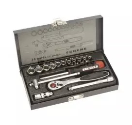 Topnøglesæt 1/4" med 16 dele 4 - 13 mm 100 mm forlænger kardanled